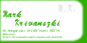 mark krivanszki business card